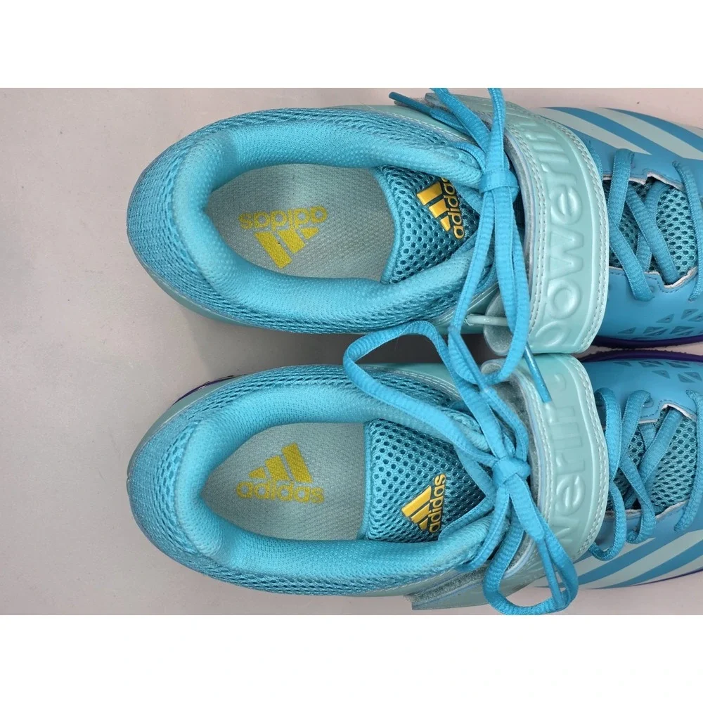 Adidas Powerlift 3 Weightlifting Shoes Men's 10 Teal Blue Purple Yellow BY8890